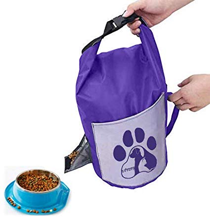 Dog Food Storage Container,Cat&Dog Food Bags, Folding Pet Food Storage Container 10Lbs,Portable Travel Pet Travel Bag for Food Storage -capacity10L - Perfect for Medium & Large Dog