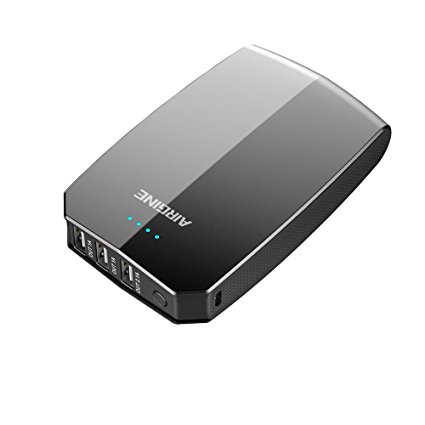 Power Bank,AIRGINE 15000mAh High Capacity 3 Ports Output Powerbank Smart Quick Charging Portable Battery Charger for iPhone iPad and Samsung Galaxy and more(Black)