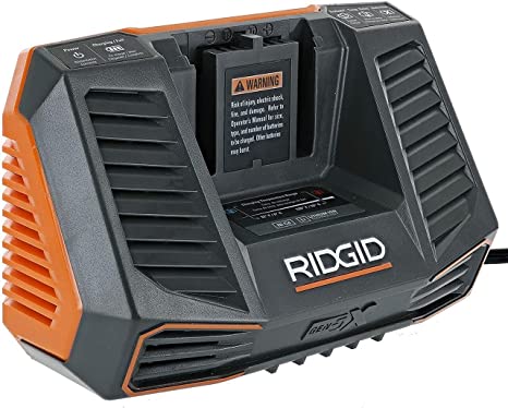 Ridgid R840095 Gen5X Genuine OEM Dual Chemistry Battery Charger for 18V lithium ion or NiCad batteries with Temperature Monitoring and Energy Saving (Battery Not Included, Charger Only)