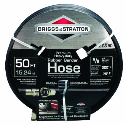 Briggs and Stratton 8BS50 50-Foot Premium Heavy-Duty Rubber Garden Hose