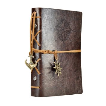 7"x5" Vintage Retro Leather Cover Notebook Journal Blank String Nautical