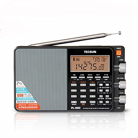 TECSUN PL-880 Portable Digital Radio with LW / SW / MW SSB PLL Modes Full Band Receiver FM (64-108mHz) Black