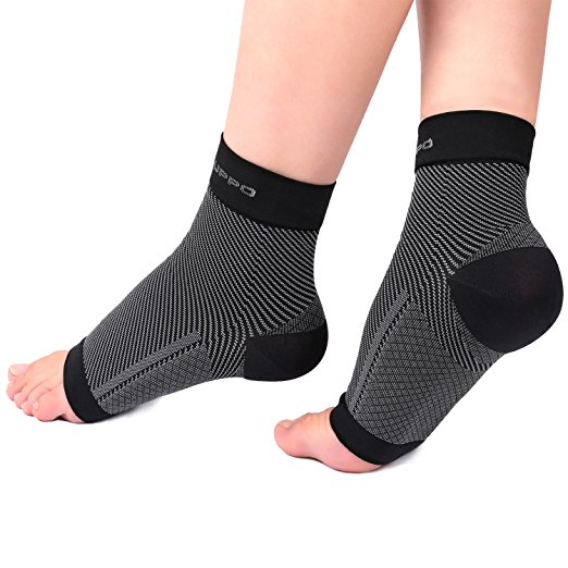 Plantar Fasciitis Socks with Arch Support, Ultra Thin 20-30 mmHg Foot Compression Sleeves Eases Swelling and Heel Spurs, Better Than Night Splint, Improves Blood Circulation by DISUPPO(1 pair)(L)