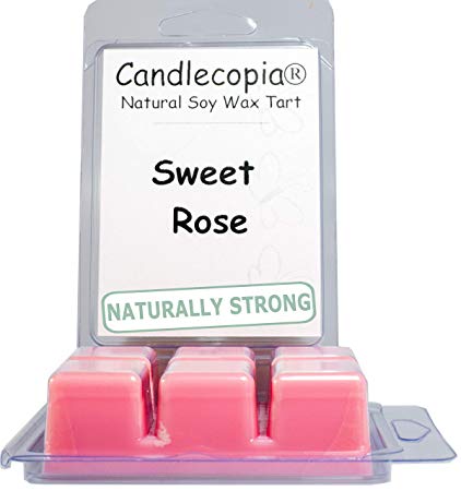 Candlecopia Sweet Rose Strongly Scented Hand Poured Vegan Wax Melts, 12 Scented Wax Cubes, 6.4 Ounces in 2 x 6-Packs