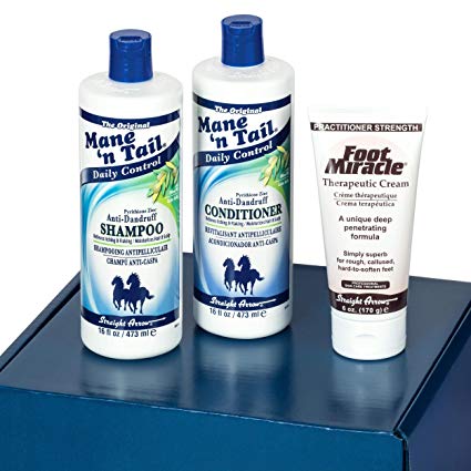 3 Pc Kit Mane 'n Tail Anti Dandruff Scalp hydration with Pyrithone Zinc Bonus Tube of Foot Miracle