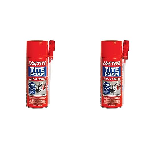 Loctite Tite Foam Gaps & Cracks Spray Foam Sealant, Polyurethane Expanding Foam Insulation - 12 fl oz Can, Pack of 2