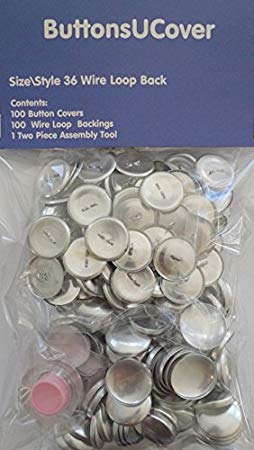 100 ButtonsUCover Size 36 WIRE LOOP Back Cover Buttons and Assembly Tool Kit