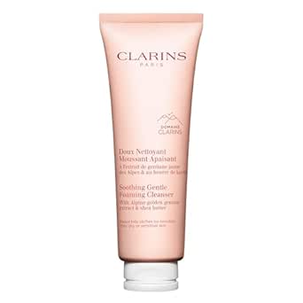 Clarins NEW Soothing Gentle Foaming Face Cleanser | Cleanses, Soothes, and Comforts | Contains Nourishing Shea Butter | Soap-Free| SLS-Free| Very Dry or Sensitive Skin Types | 4.2 Ounces