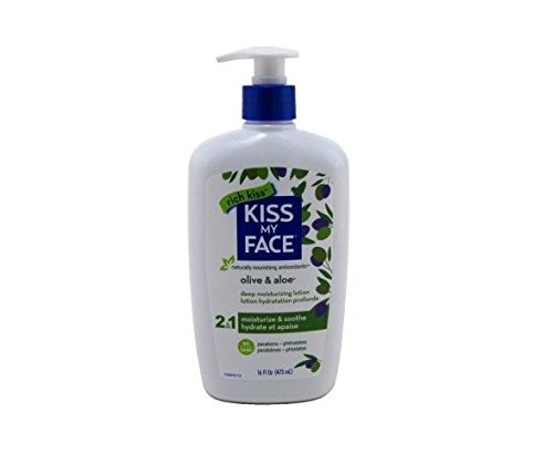 Kiss My Face Olive & Aloe Moisturizer for Sensitive Skin, 16-Ounce Bottles (pack of 3)