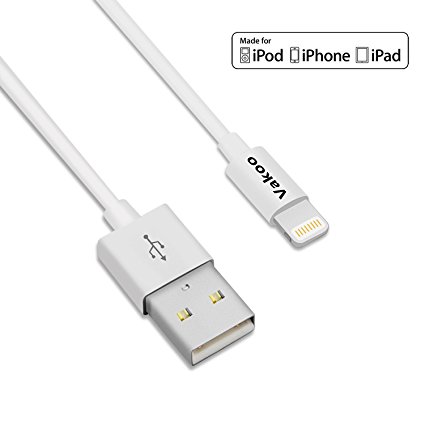 iPhone Charger Cable, Vakoo Lightning to USB Cable (Apple Certified),Lightning Cable for iPhone 7 Plus,iPhone 6S,iPhone 5S,iPad,iPod - 3 Feet - White