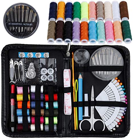 Rovtop Sewing Kit - Over 140 PCS Premium Sewing Supplies - Includes 38 Spools of Thread and 1 Pack of Sewing Needles (Count 30), Practical Mini Travel Sewing Kit for Beginners,Emergency Sewing Kit