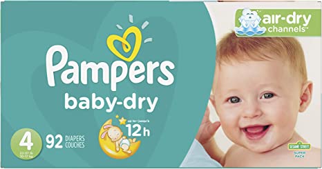 Diapers Size 4 - Pampers Baby Dry Disposable Baby Diapers, 92 Count, Super Pack (Packaging May Vary)