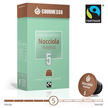 Gourmesso Soffio Nocciola (Hazelnut) - 50 Nespresso Compatible Coffee Capsules - Fair Trade