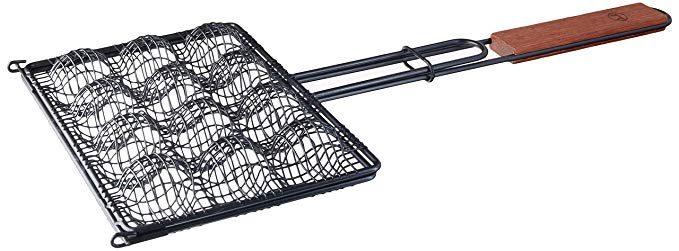 Outset QD86 Non-Stick Meatball Basket with Rosewood Handle