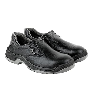 Liberty Warrior 3003-123 Slip On Safety Shoes for Men, Steel Toe, Double Density, Black, White & Brown, Sizes-5UK-11UK