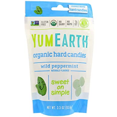 YumEarth, Organic Hard Candies, Wild Peppermint, 3.3 oz (93.5 g)(Pack of 3)
