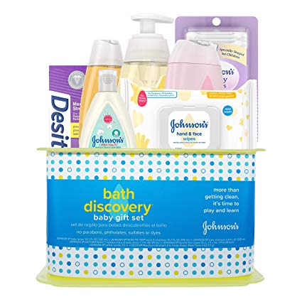 Johnson's Baby Johnson's Bath Discovery Baby Gift Set with Baby Bath Time Essentials for Parents-to-be