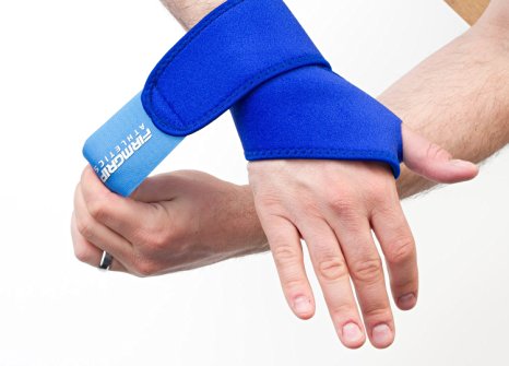 2 Pack FirmGrip Athletics Wrist Support Straps Wraps Bands For Lifting Crossfit Workouts Sports Men and Women - Blue