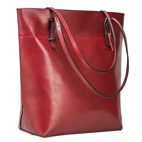 S-ZONE Vintage Genuine Leather Tote Shoulder Bag Handbag Big Large Capacity