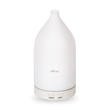Aiho Essential Oils Diffuser - Compact Aroma Diffuser with Humidifier Function, Color LED, Auto Timer, Lack-Water Shutoff, 100ml(AD-P6)
