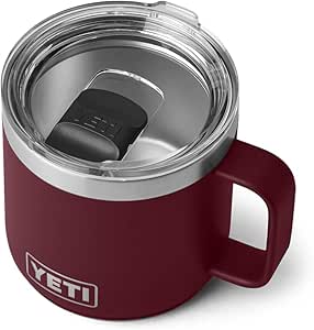 YETI Rambler 14 oz Stackable Mug, Vacuum Insulated, Stainless Steel with MagSlider Lid, Wild Vine Red