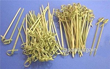 JapanBargain Bamboo Cocktail Picks Skewer with Knotted Ends, 300 Piece
