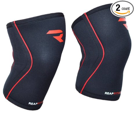 Knee Support for SQUATS by REAP Fitness (PAIR) For Crossfit, Weightlifting, Deadlifts, Heavy Lifting, Heavy Workouts