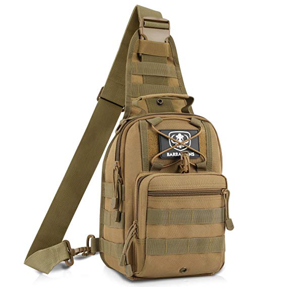 Barbarians EDC Molle Sling Bag, Military Shoulder Sling Backpack Chest Pack Bag Tackle Storage Bag Satchel
