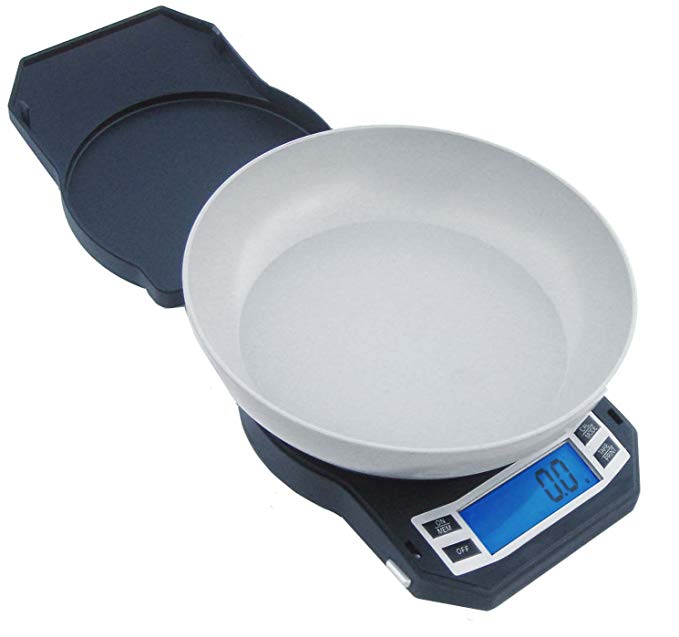 American Weigh Scales LB-1000 Compact Digital Scale with Removable Bowl, 1000 by 0.1 G, Black