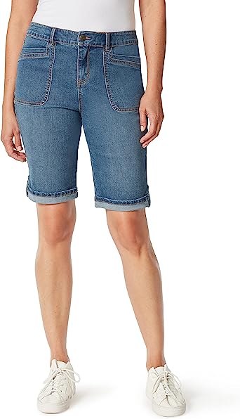 Gloria Vanderbilt Women's Plus Size Utility Side Tab Bermuda Short