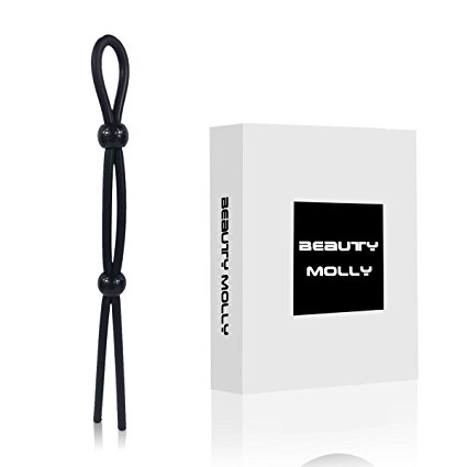 Beauty Molly Black Adjustable Penis Tie adult toys Erection Enhancin Cock Ring sex toys(2 adjuster)