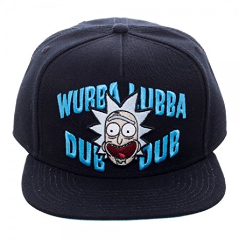 Rick And Morty Wubba Lubba Dub Dub Adult Black Snapback Cap Hat