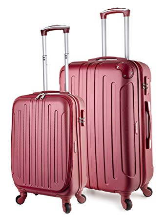 TravelCross Victoria Luggage Lightweight Spinner Set - Red, 2 piece (20'' / 28'')