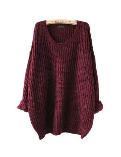 ARJOSA® Women's Fashion Oversized Knitted Crewneck Casual Pullovers Sweater