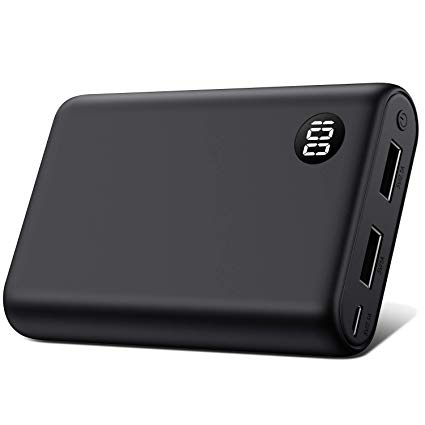 kilponen Power Bank, Portable Charger 13800mAh External Battery Pack with LCD Digital Display Ultra Compact High Speed Charging Powerbank Dual Ports for iPhone iPad Samsung Android and More