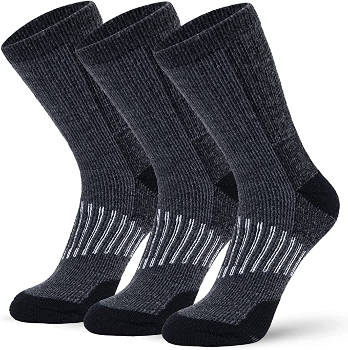 80% Merino Wool Hiking Socks Thermal Warm Crew Winter Boot Sock For Men & Women 3 Pairs