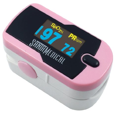 Santamedical Generation 2 Fingertip Pulse Oximeter Oximetry Blood Oxygen Saturation Monitor with batteries and lanyard