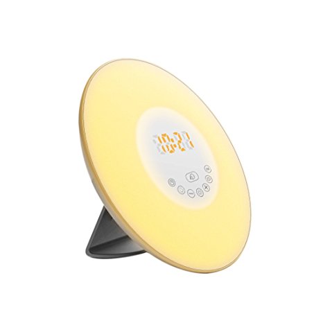 Wake Up Light, ETTG Wake Up Light Alarm Clock with Sunrise Simulation with Nature or FM Radio Sounds Touch Control