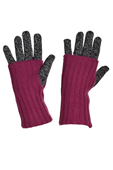 Grandoe Women’s Cashmere & Lambswool WarmTouch Touchscreen Knit Gloves, 3 Styles