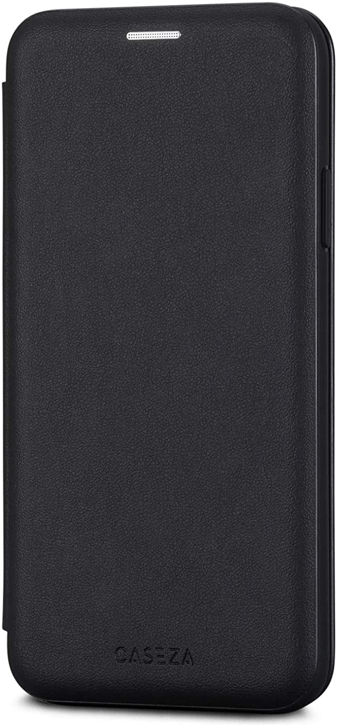 iPhone 11 Pro Max Flip Case Black - CASEZA Dublin PU Leather Case - Premium Vegan Leather Wallet Book Folio Cover for The Original iPhone 11 Pro Max (6.5") - Ultra Thin with Magnetic Closure