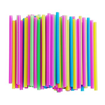 Assorted Bright Colors Jumbo Smoothie Straws, Pack of 100 Pieces