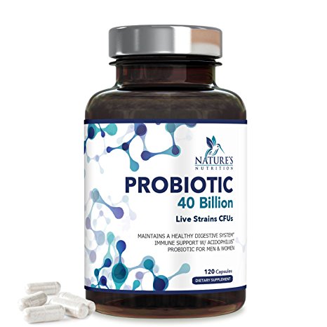 Probiotic Supplement - 40 Billion Live Strains CFUs Per Serving, 15x More Effective Time Release, Best Probiotics For Women, Men & Kids - 60 Day Supply with Moneyback Guarantee - 120 Capsules