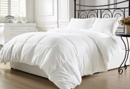 Chezmoi Collection Super Soft White Goose Down Alternative Comforter, Twin with Corner Tab