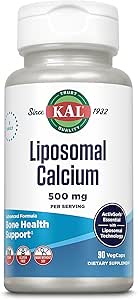 KAL Liposomal Calcium 500 mg, High Absorption Calcium Supplement, Essential Calcium Support, Vegan, Gluten Free, No Soy, 30 Servings, 90 VegCaps