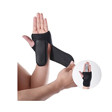 Wrist Brace Wrist Support Removable splint Martial Arts, Tennis, Bike, and Motorcycle, Prevention Wrist Injury, Carpal Tunnel Syndrome, Wrist Pain One size fits most -Black (Left)
