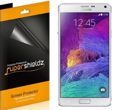 Supershieldz Anti-Bubble High Definition Clear Screen Protector for Samsung Galaxy Note 4 - Retail Packaging