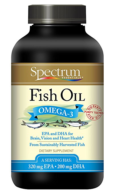 Spectrum Essentials Pure Fish Oil, 250 Softgels
