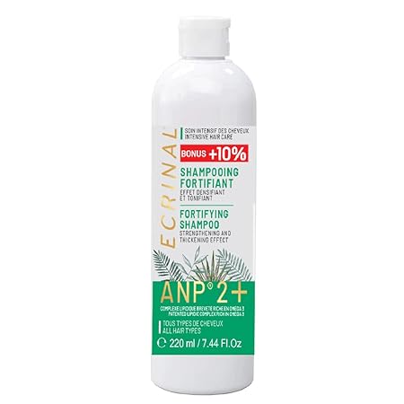 Ecrinal Sulfate-Free Fortifying Shampoo with ANP2  for Strong, Shiny Hair – Restores Volume, Suppleness, and Resistance to Dull, Weak, and Tired Hair – Ideal for All Hair Types and Hair Loss