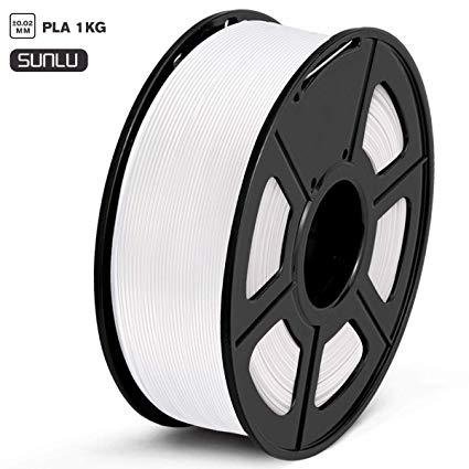 SUNLU PLA 3D Printer Filament, PLA Filament 1.75 mm Dimensional Accuracy  /- 0.02 mm, 1 KG Spool, PLA White