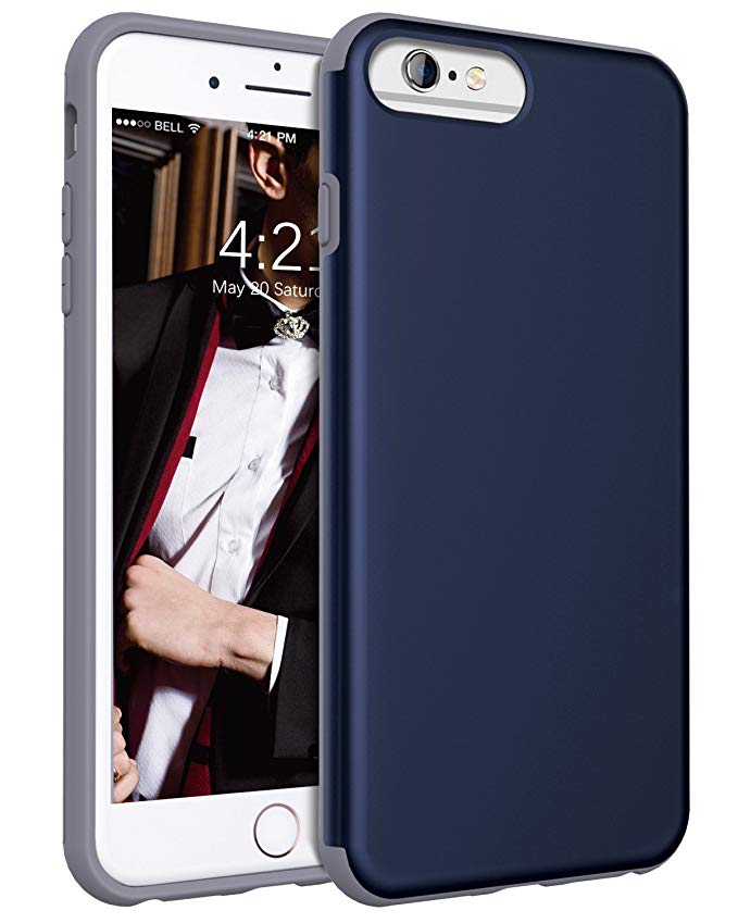 BENTOBEN Phone Case for Apple iPhone 6 Plus/6S Plus (5.5 inch), Slim Protective Cell Phone Case, Dual Layer Hybrid Hard PC Soft TPU Rugged Shockproof iPhone Case Cover for Men, Women, Girls, Navy Blue